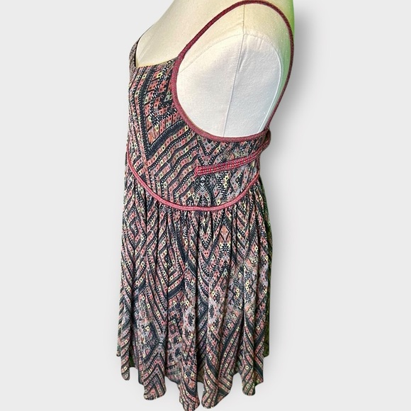 Free People ‘Kaleidoscopes in the Sky’ Babydoll Dress in “Black Combo” Size XS - Picture 7 of 16